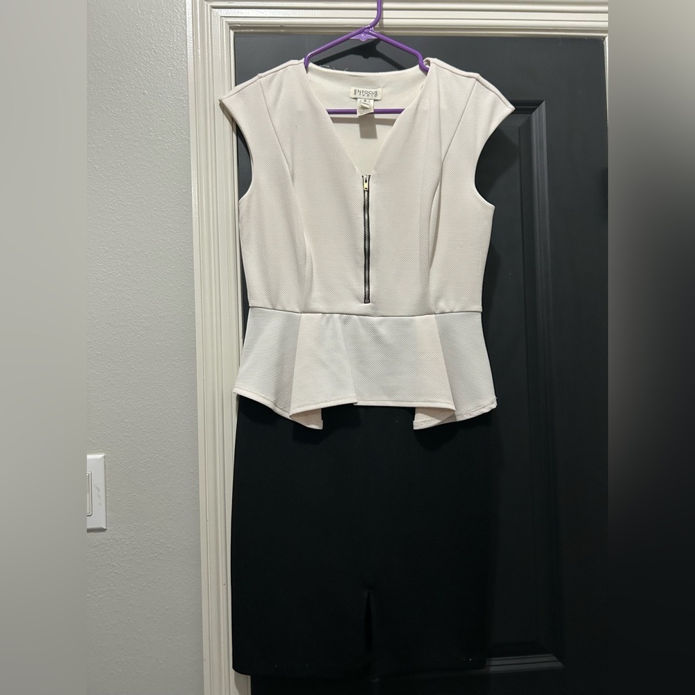 Enfocus Studio Cream Peplum Top
